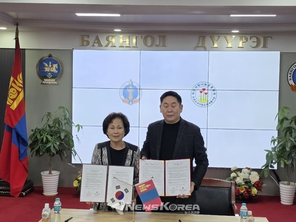 몽골 울란바토르시 바이양걸구 업무협약식 @뉴스코리아 박광호 기자