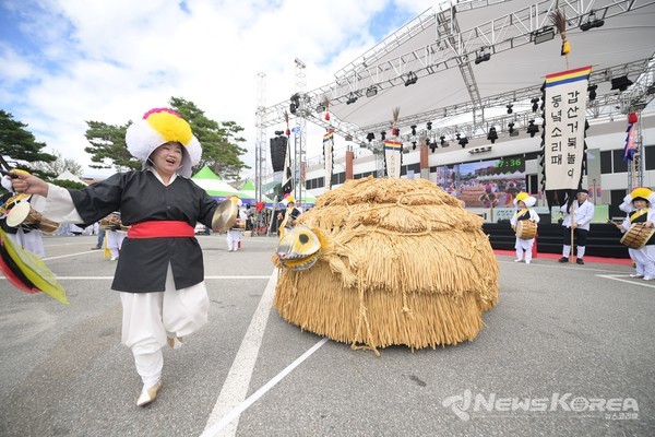 제43회 설성문화제  전통민속놀이 경연대회에서 소이면 주민이 거북놀이를 재현하는 모습 @음성군