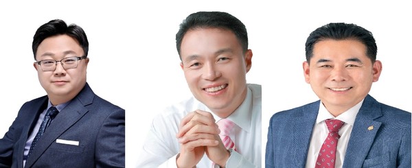 사진 왼쪽부터 박종갑,  류제국, 김영한 의원 @천안시의회