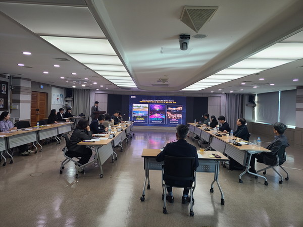 신정호정원 야간경관 조성사업 최종보고회 개최 모습 @아산시