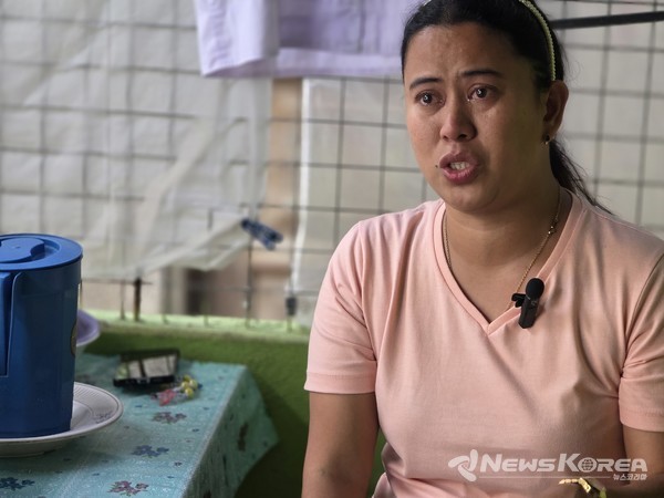 故임진호 씨의 미망인이 취재진과 인터뷰중이다. @뉴스코리아 최신 특파원